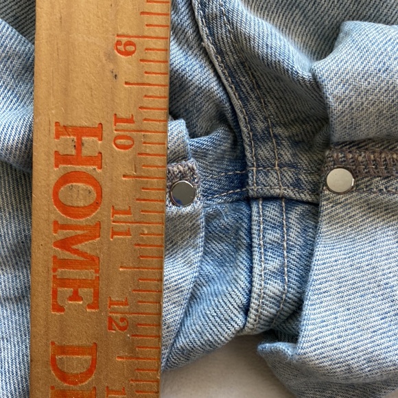 Alexander Wang Shorts Sz 31 Denim X Hike Rolled Button Fly High Waist Distressed - Picture 14 of 16